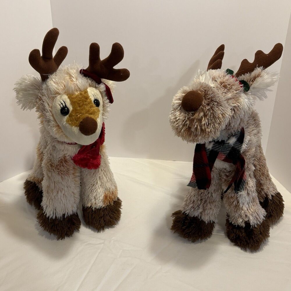 Hazel And Finney The Reindeer Plush Encore Group Poseable Legs Christmas